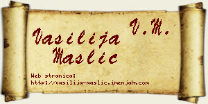 Vasilija Maslić vizit kartica